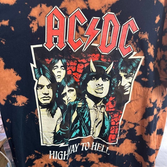C/DC Highway to Hell T-shirt Men’s 2XL Orange Tie Die 2020 Short Sleeve Crew Nec - Picture 7 of 7